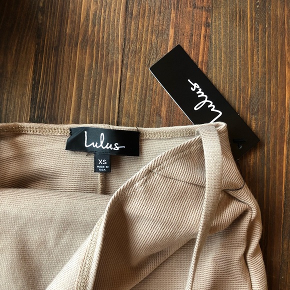 NWT Lulu’s Nude Ribbed Bodycon Dress - Picture 3 of 3